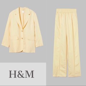 H&M Oversized Linen-blend Jacket and Pants.